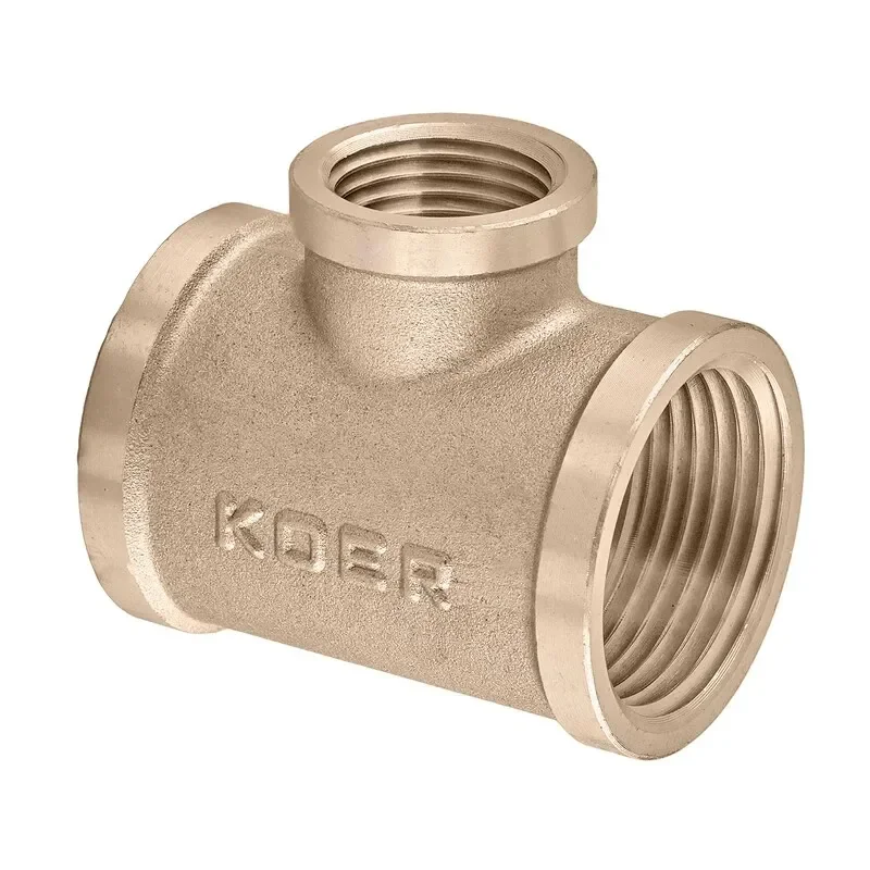 Тройник редукционный Koer KF.T100610F.WN - 1"х1/2"х1" FFF без никеля (MX1530) от KOER - купить в интернет-магазине