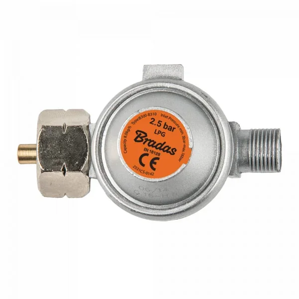 Газовий редуктор високого тиску, 2,5 бар,
8 кг/год., RG B310-037 от Bradas - купить в интернет-магазине