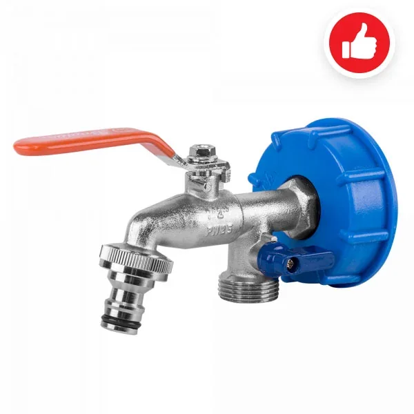 Комплект, кран з виходами 3/4", гайка IBC S60x6, 
IBCS60-KK0512 от Bradas - купить в интернет-магазине