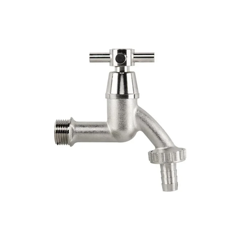 Кран вентильний РЗ 1/2", штуцер під шланг 
3/4", латунь/нікель, CROSS HANDL, GKK0T123413 от Bradas - купить в интернет-магазине