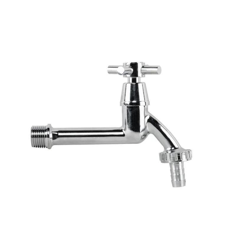 Кран вентильний РЗ 1/2", штуцер під шланг 
3/4", латунь/нікель, CROSS HANDL LONG, GKK0T123413L от Bradas - купить в интернет-магазине