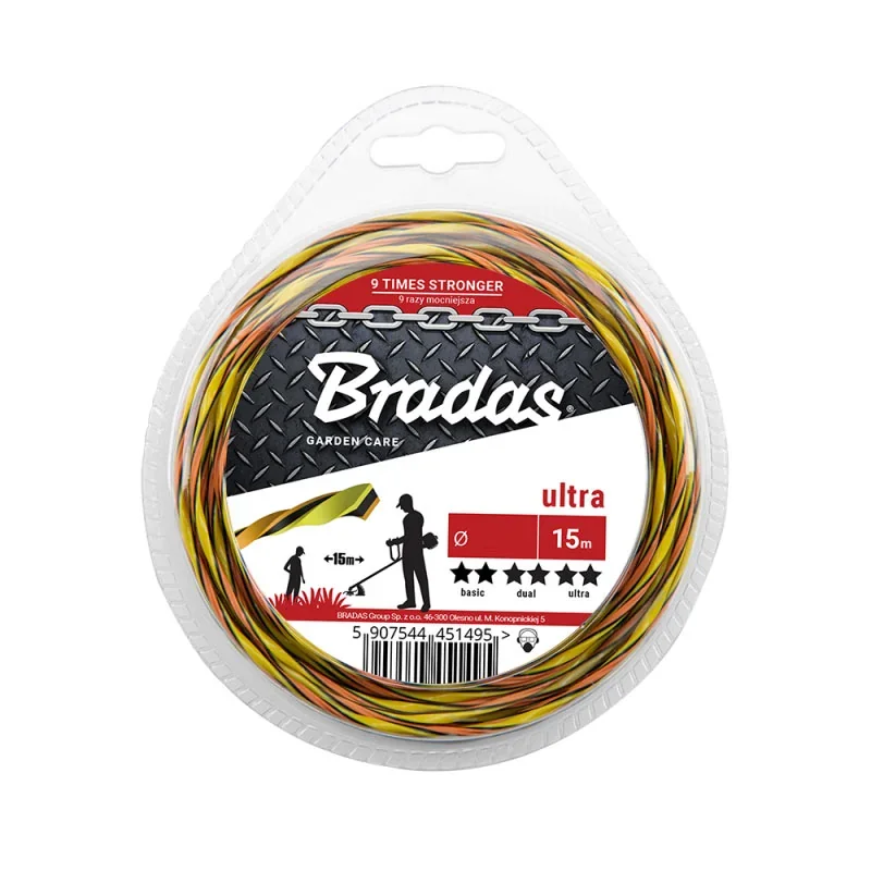Ліска для тримера кручена 2,4x15м / блістер, 
ULTRA L3, ZUL3T2415B от Bradas - купить в интернет-магазине