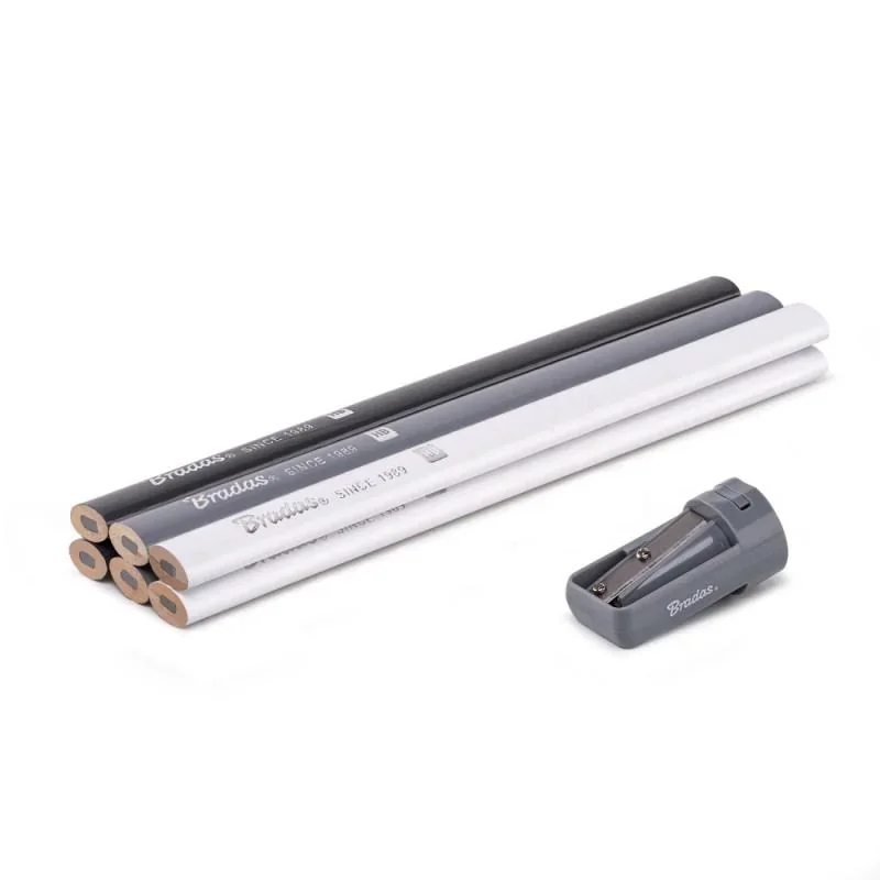 Набір будівельних олівців з точилкою HB
OVAL, 180мм, 6 шт., DIY-PCWL2OV18/S6B от Bradas - купить в интернет-магазине