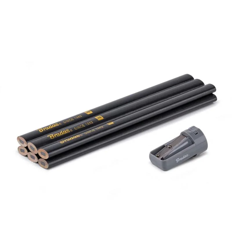 Набір будівельних олівців з точилкою HB
OVAL, 180мм, 6 шт., графіт, DIY-PC2OV18GH/S6B от Bradas - купить в интернет-магазине