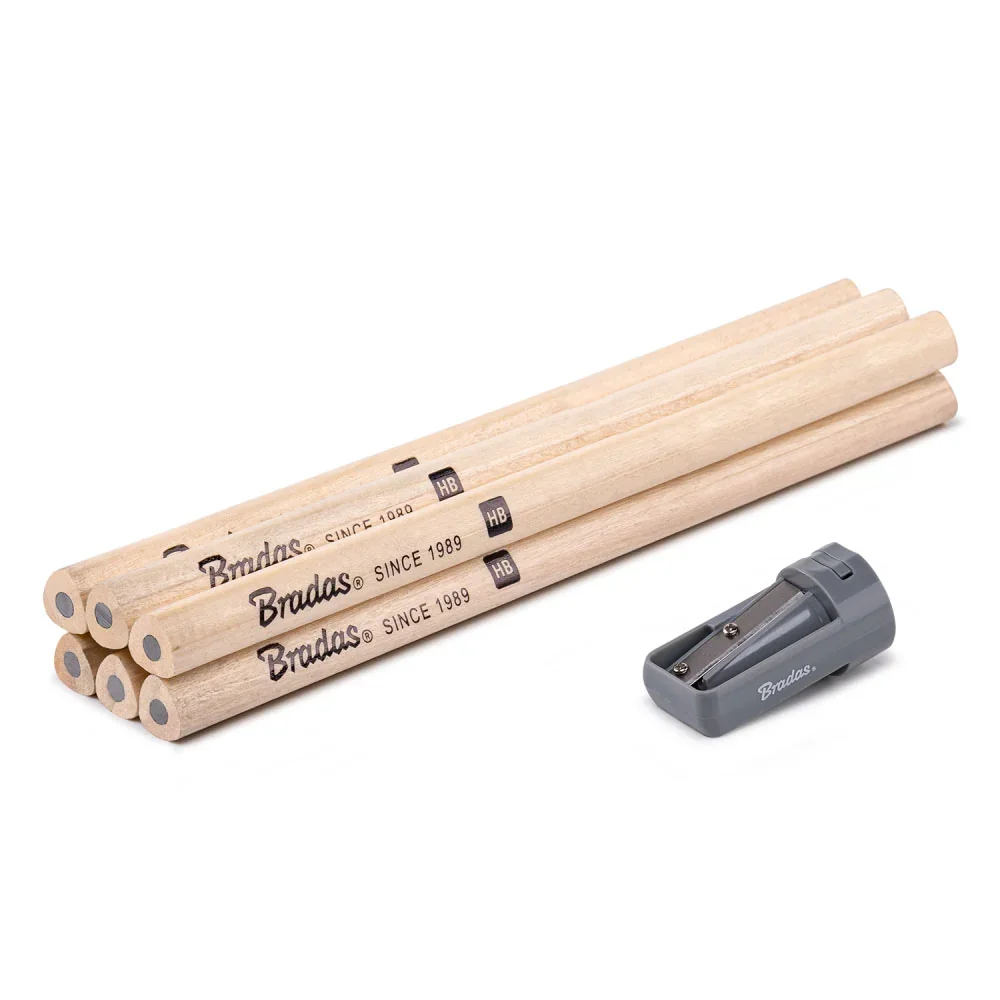 Набір будівельних олівців з точилкою HB
TRIANGLE, 180мм, 6 шт., деревний, DIY-PC2TR18WD/S6B от Bradas - купить в интернет-магазине
