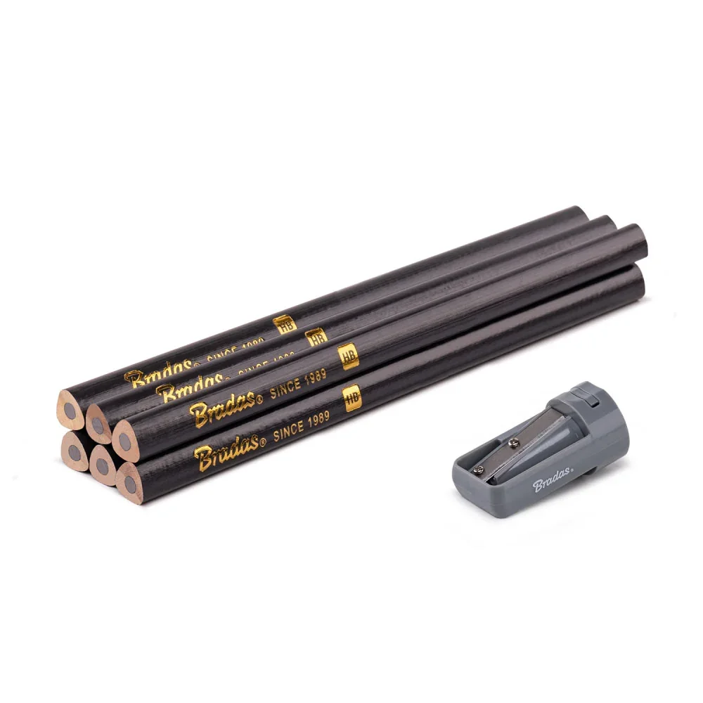 Набір будівельних олівців з точилкою HB
TRIANGLE, 180мм, 6 шт., графітовий, DIY-PC2TR18GH/S6B от Bradas - купить в интернет-магазине