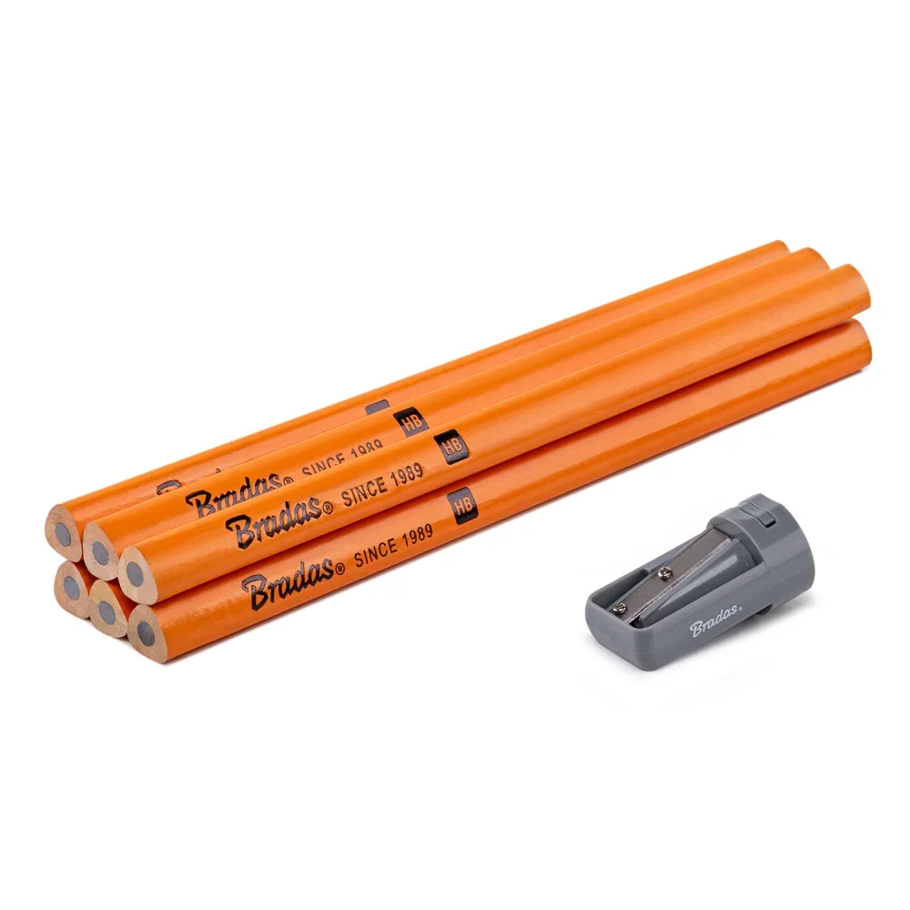 Набір будівельних олівців з точилкою HB
TRIANGLE, 180мм, 6 шт., помаранчевий, DIY-PC2TR18OR/S6B от Bradas - купить в интернет-магазине