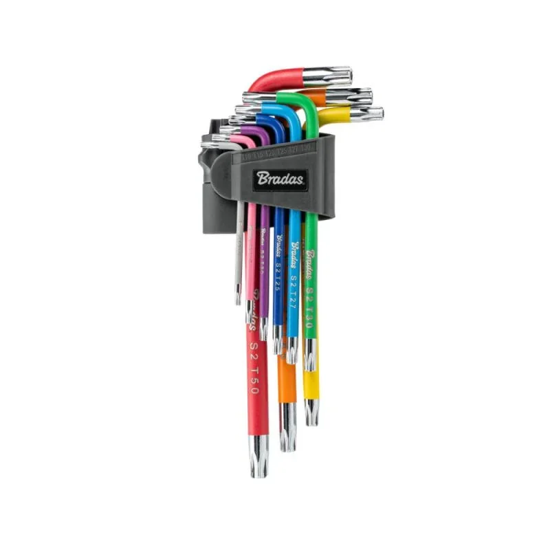 Набір ключів TORX TX 10-50 9 шт. мультиколор / 
довгі, DIY-HKT42-LO/B от Bradas - купить в интернет-магазине