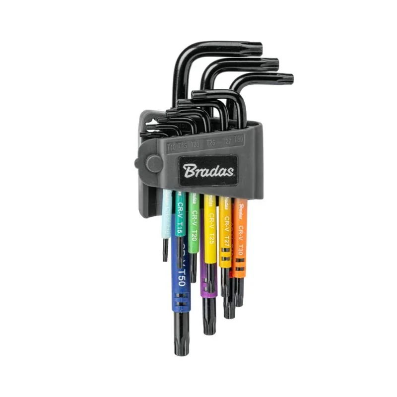 Набір ключів TORX TX 10-50 9 шт. мультиколор /
довгі, DIY-HKT71-LO/B от Bradas - купить в интернет-магазине