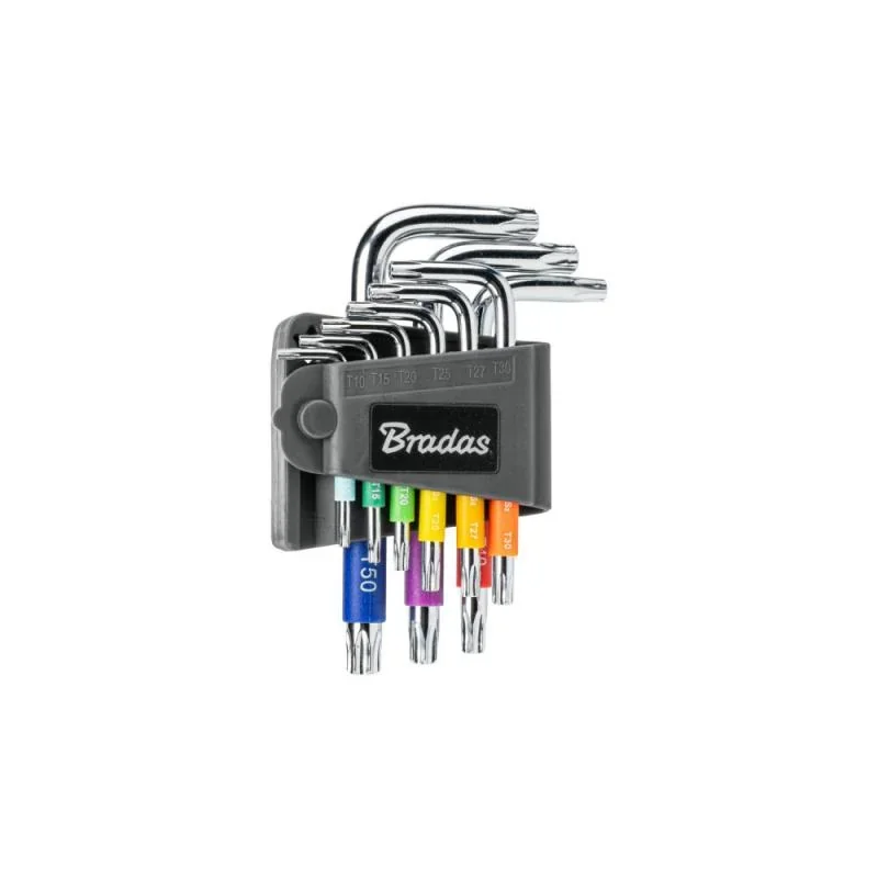 Набір ключів TORX TX 10-50 9 шт. мультиколор / 
короткі, DIY-HKT62-SH/B от Bradas - купить в интернет-магазине