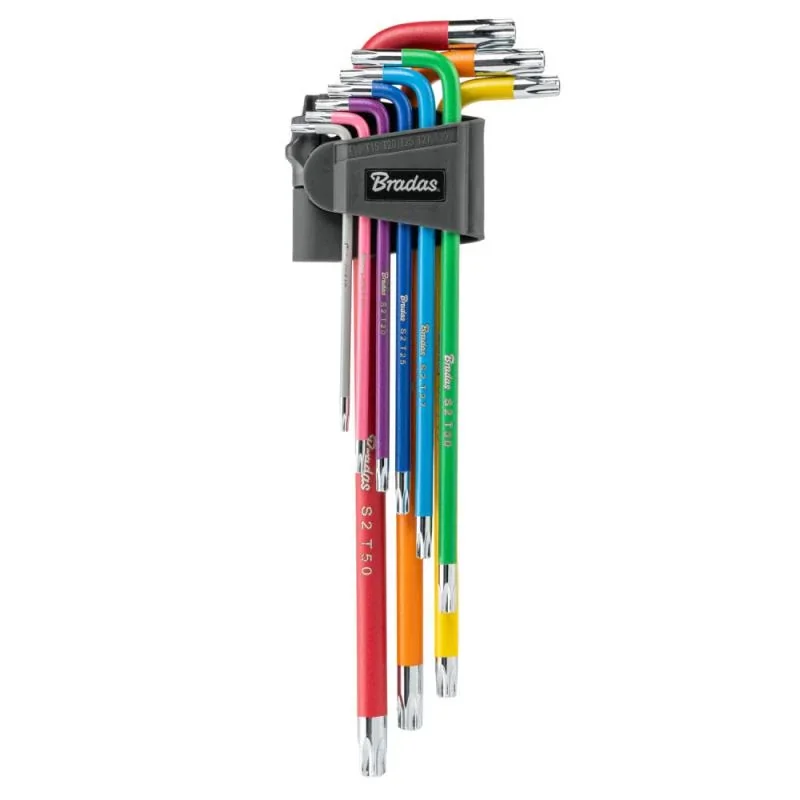 Набір ключів TORX TX 10-50 9 шт. мультиколор / 
подовжені, DIY-HKT42-EL/B от Bradas - купить в интернет-магазине