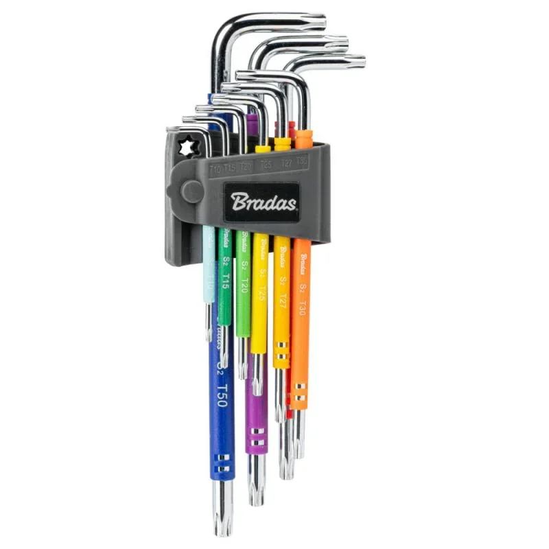 Набір ключів TORX TX 10-50 9 шт. мультиколор /
подовжені, DIY-HKT62-EL/B от Bradas - купить в интернет-магазине