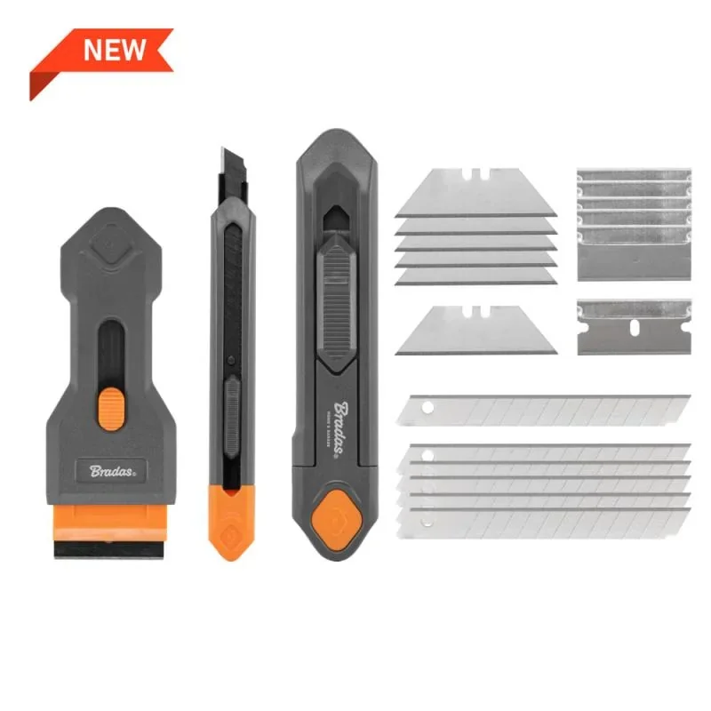 Набір ножів зі скребком та змінними лезами, 
3 шт., DIY-KN191809/SET2B от Bradas - купить в интернет-магазине