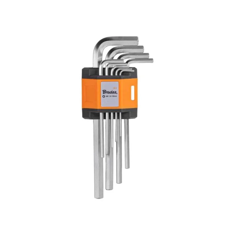 Набір шестигранних ключів HEX 1,5 - 10 мм, 9 шт.,
довгі, DIY-HKH31-LO/B от Bradas - купить в интернет-магазине