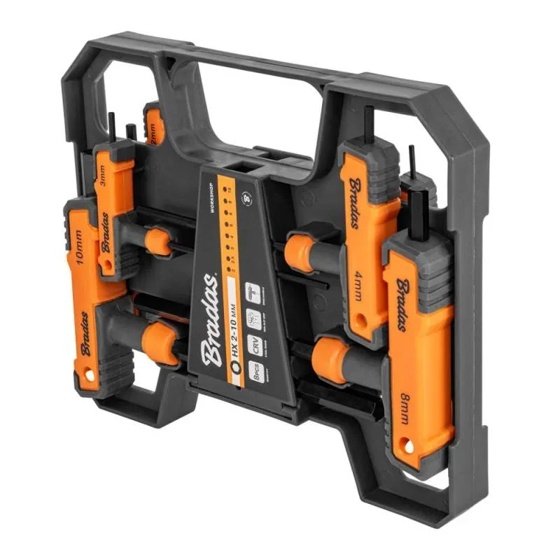 Набір шестигранних ключів, HEX 2 -10 мм з ручкою
типу T, 8 шт., довгі, DIY-HKGH11SET1/BOX от Bradas - купить в интернет-магазине