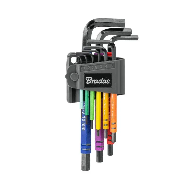 Набір шестигранних ключів HX 1,5-10 мм, 9 шт.,
мультиколор / довгі, DIY-HKH71-LO/B от Bradas - купить в интернет-магазине