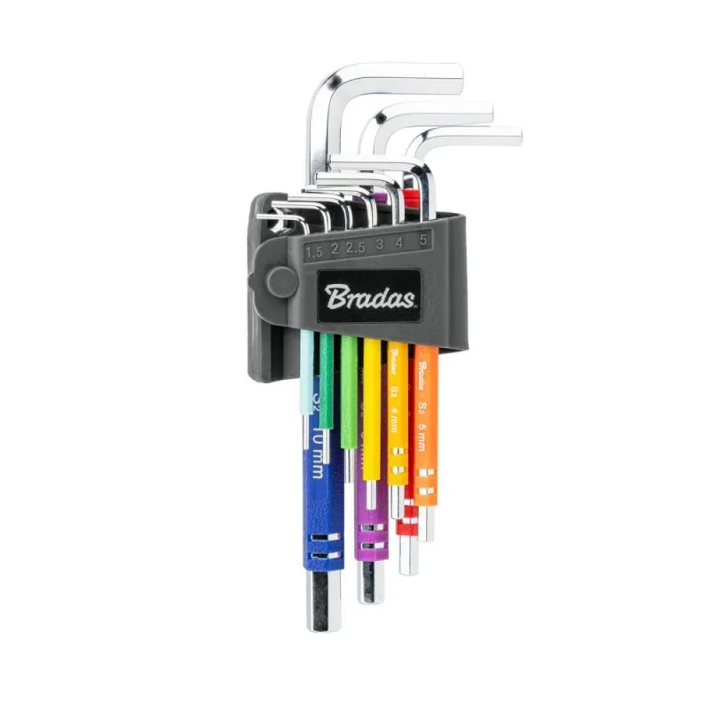 Набір шестигранних ключів HX 1,5-10 мм, 9 шт.,
мультиколор / довгі, DIY-HKH62-LO/B от Bradas - купить в интернет-магазине