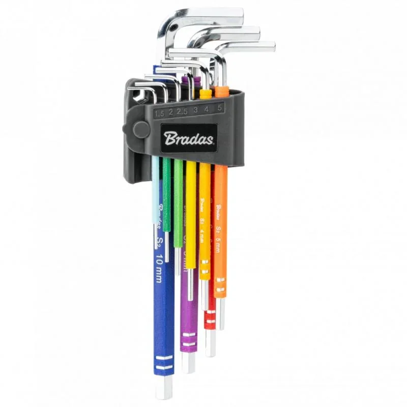 Набір шестигранних ключів HX 1,5-10 мм, 9 шт.,
мультиколор / подовжені, DIY-HKH62-EL/B от Bradas - купить в интернет-магазине