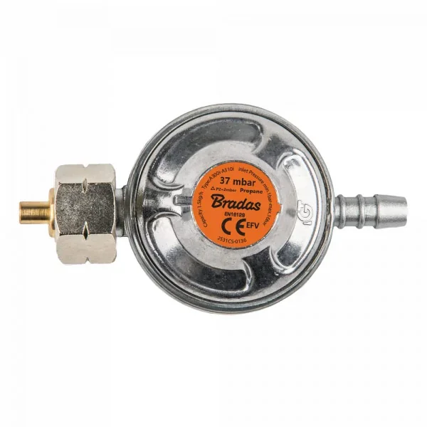Редуктор газу, 37mbar, 1,5кг/год., з запобіжним
клапаном, RG A310IE от Bradas - купить в интернет-магазине