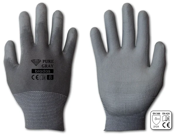 Рукавички захисні PURE GRAY поліуретан, розмір 
11, RWPGY11 от Bradas - купить в интернет-магазине