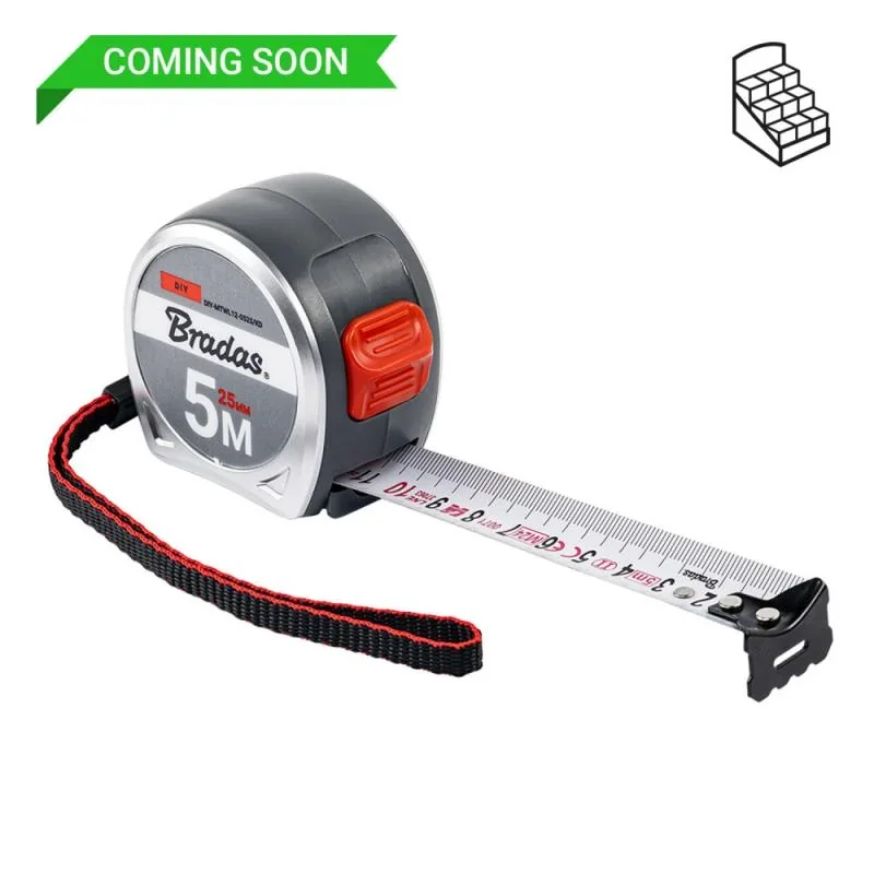 Рулетка на котушці, кінець нержавіюча сталь,
5м/25мм, DIY-MTWL12-0525/KD от Bradas - купить в интернет-магазине