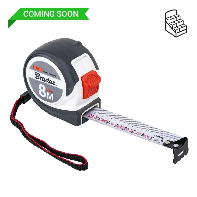 Рулетка на котушці, кінець нержавіюча сталь,
soft, 8м/25мм, DIY-MTWLS15-0825/KD от Bradas - купить в интернет-магазине