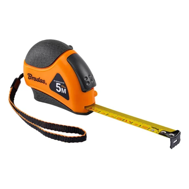 Рулетка рулонна, м'які вставки, автоматичний
замок, кінець з нержавіючої сталі, MOUSE, 5м/19мм, DIY-MTS32-0519/K от Bradas - купить в интернет-магазине