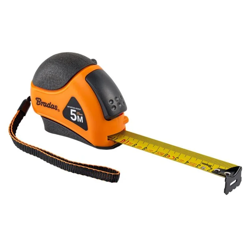 Рулетка рулонна, м'які вставки, автоматичний
замок, кінець з нержавіючої сталі, MOUSE, 5м/25мм, DIY-MTS32-0525/K от Bradas - купить в интернет-магазине