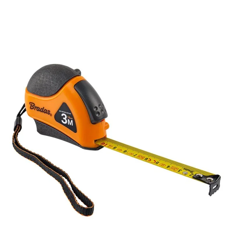 Рулетка рулонна, м'які вставки, автоматичний
замок, кінець з нержавіючої сталі, MOUSE, 3м/16мм, DIY-MTS32-0316/K от Bradas - купить в интернет-магазине