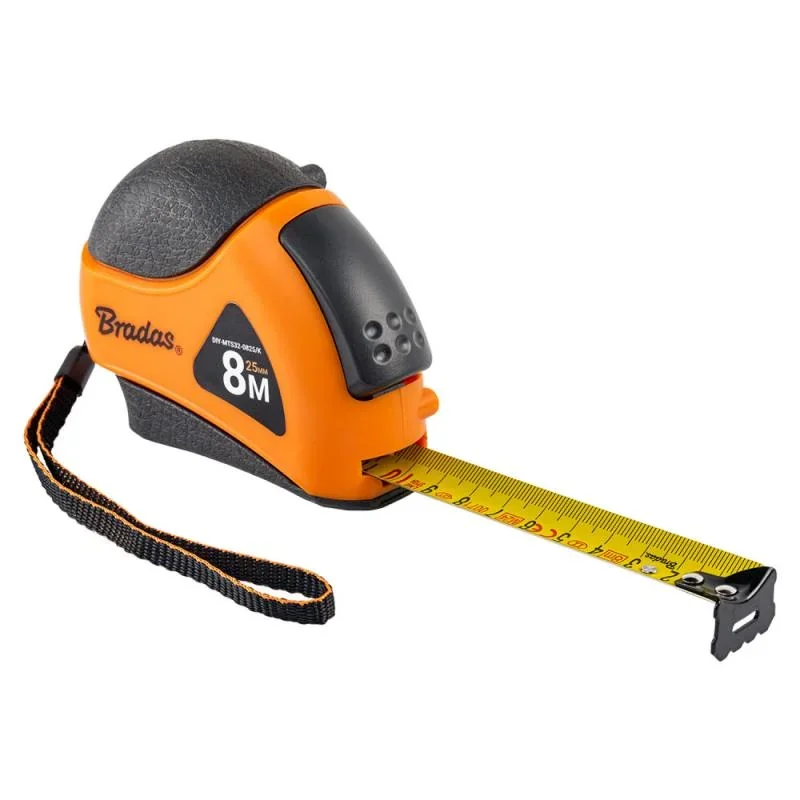 Рулетка рулонна, м'які вставки, автоматичний
замок, кінець з нержавіючої сталі, MOUSE, 8м/25мм, DIY-MTS32-0825/K от Bradas - купить в интернет-магазине