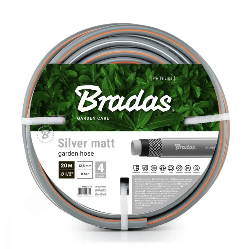 Шланг для поливу 1/2", 20м, SILVER MATT, WSM1/220 от Bradas - купить в интернет-магазине