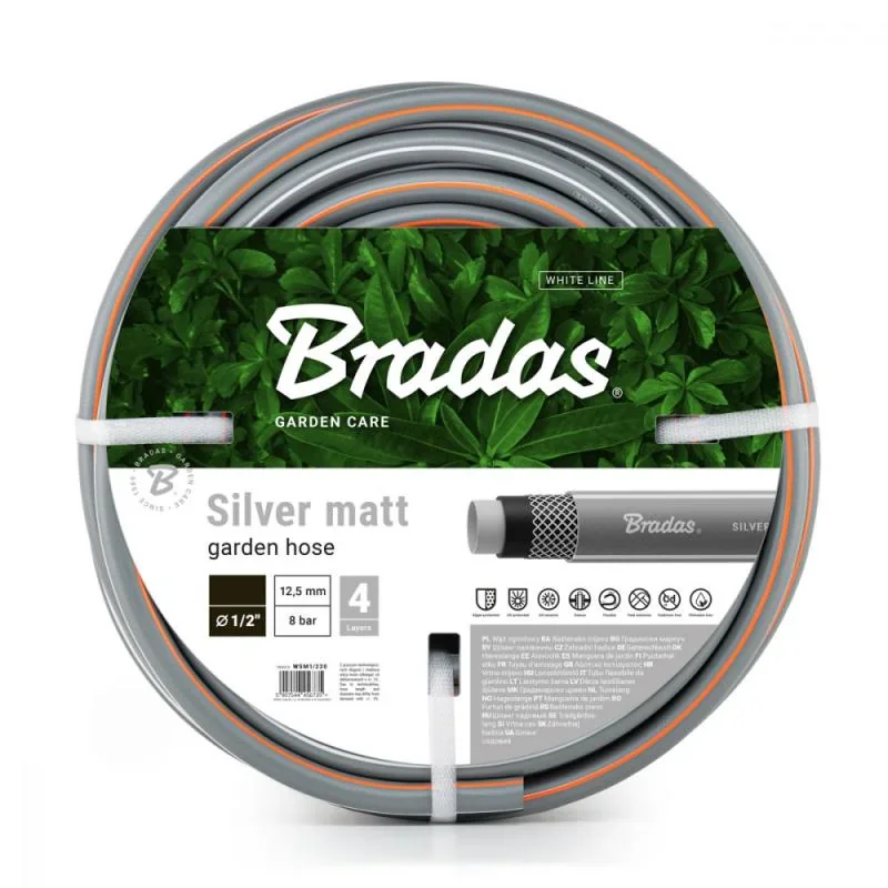 Шланг для поливу 1/2", 50м, SILVER MATT, WSM1/250 от Bradas - купить в интернет-магазине