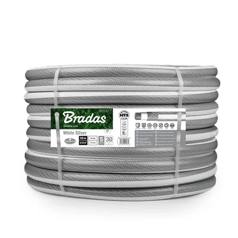 Шланг для поливу NTS WHITE SILVER 3/4" – 50м, WWS3/450 от Bradas - купить в интернет-магазине