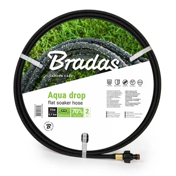 Шланг , що сочиться AQUA-DROP FLAT 1/2" – 15м, WADF1/2015 от Bradas - купить в интернет-магазине