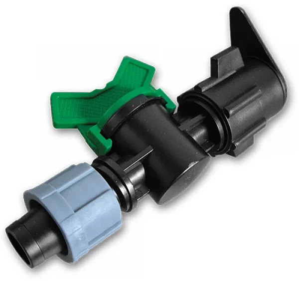 Старт-конектор з мінікраном для крапельної 
стрічки, в плаский шланг, DSTZ07-1701L от Bradas - купить в интернет-магазине