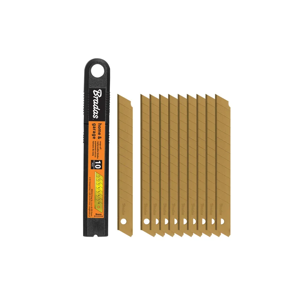 Замінні леза для ножів 9 мм GOLD, 10 шт., DIY-KN09-GL от Bradas - купить в интернет-магазине