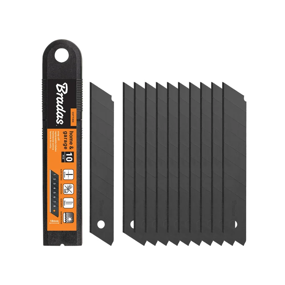 Змінні ламальні леза для ножів 18 мм BLACK,
10 шт., DIY-KN18-BK от Bradas - купить в интернет-магазине