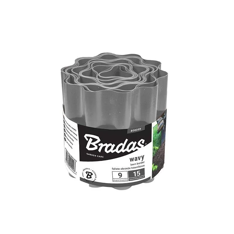 Бордюр хвилястий газонний 9м х 20см, сірий, OBFGY 0920 от Bradas - купить в интернет-магазине