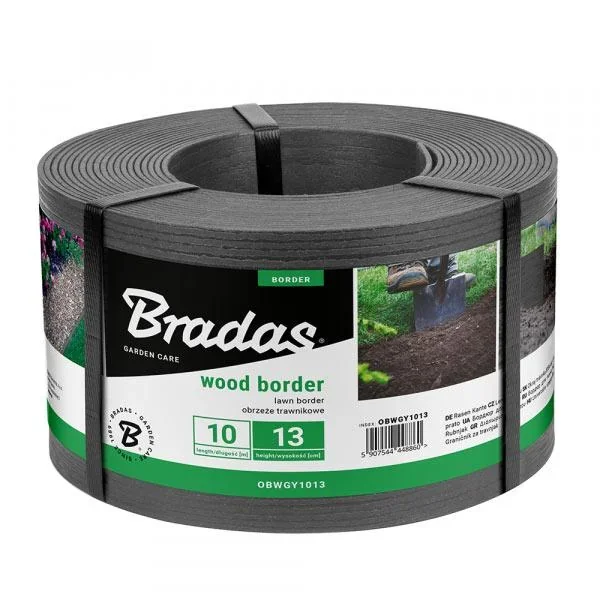 Бордюр WOOD BORDER, 130мм х 2,8мм х 10м, сірий, OBWGY1013 от Bradas - купить в интернет-магазине
