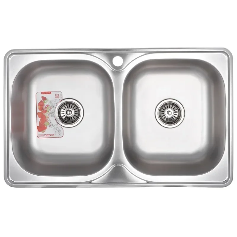 Мойка кухонная Zerix Z7848D-08-180E Double (Satin) (ZS0578) от Zerix - купить в интернет-магазине