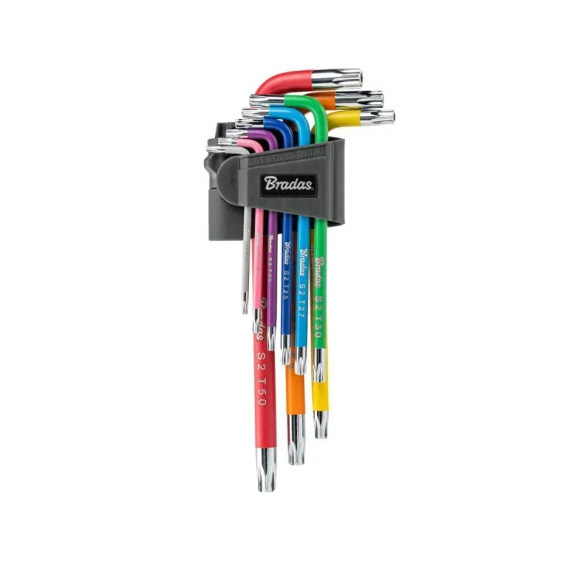 Набір ключів TORX TX 10-50 9 шт. мультиколор / 
довгі, DIY-HKT42-LO/B от Bradas - купить в интернет-магазине