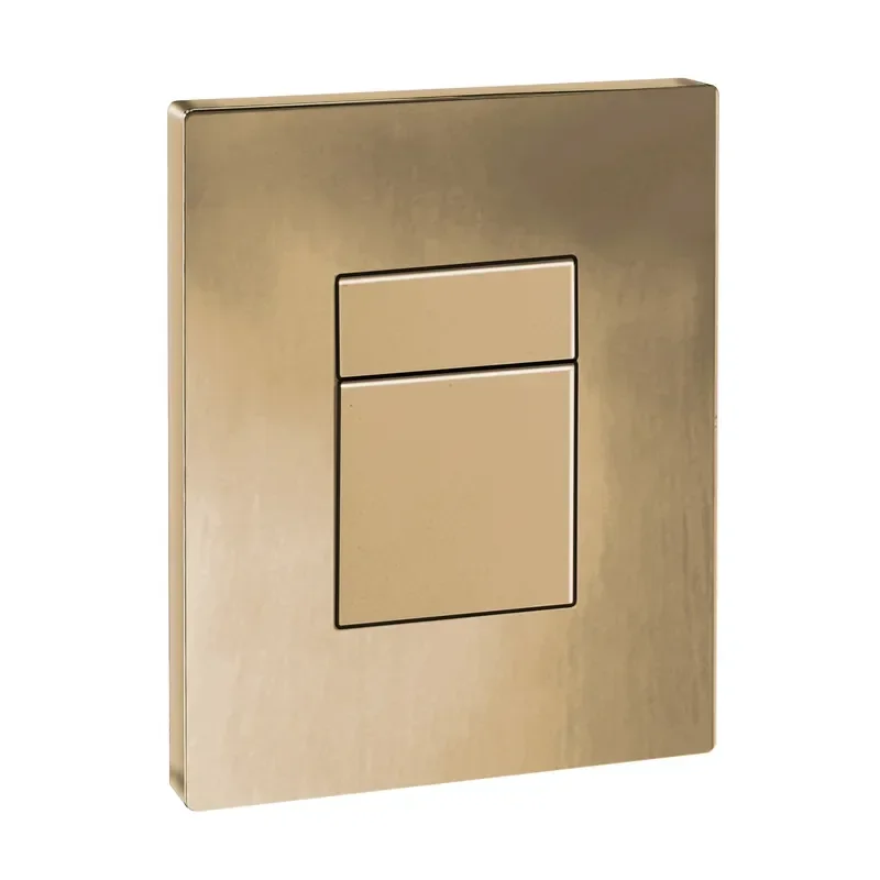 Панель змиву пластикова Koer KT-0607-12 157x198x3mm, кнопка квадратна (колір матове золото) (KR5715 от KOER - купить в интернет-магазине