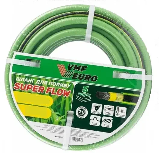 Шланг для поливу 20м 1/2 VMF SUPER Flow (30 bar, 5 шарів) оливковий от None - купить в интернет-магазине