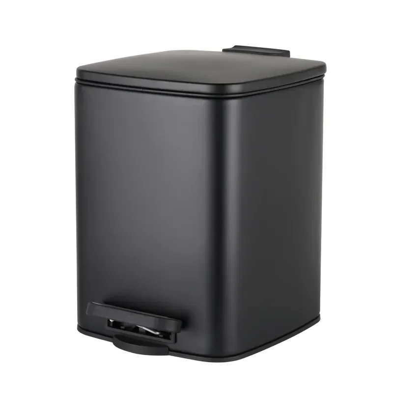 Відро для сміття з плавним закриттям квадратне Zerix Kubix-TC0106 Black 6 л колір чорний (ZX5890) от Zerix - купить в интернет-магазине
