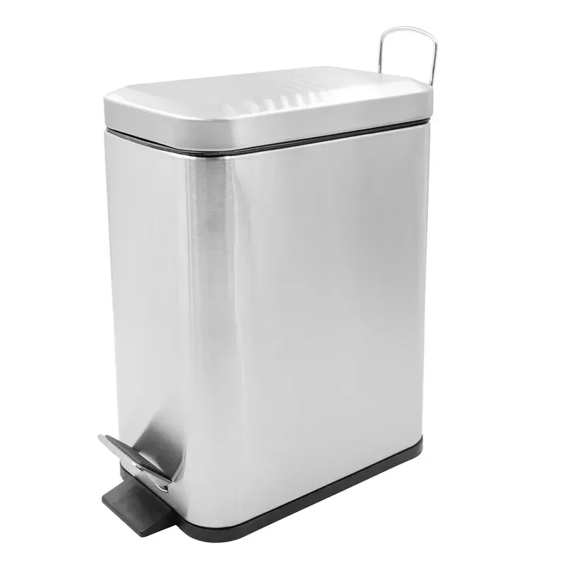 Відро для сміття з плавним закриттям прямокутне Zerix Sansa-TC0105 SS Color 5л колір нержавійка (ZX от Zerix - купить в интернет-магазине