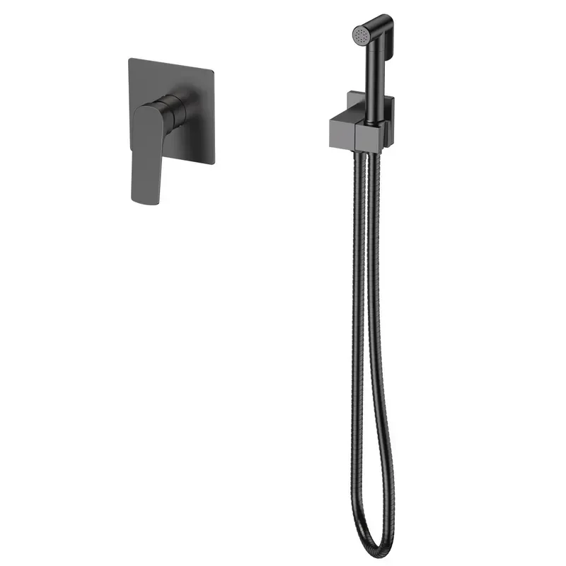 Змішувач для гігієнічного душу Mixxus Premium MONE 002 INNER Graphite вбудований з лійкою (MI6784) от MIXXUS PREMIUM - купить в интернет-магазине