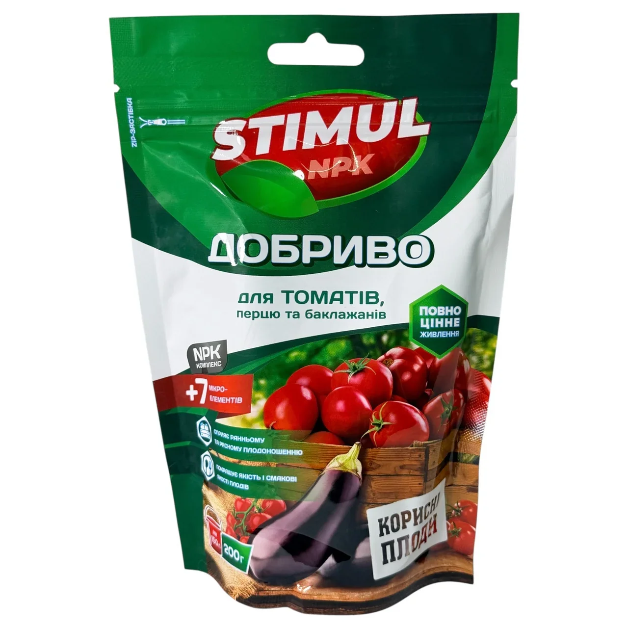 Удобрение кристаллическое, 200 г ТМ "Stimul NPK" для томатов, перца и баклажанов - фото 2