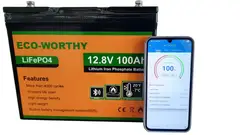 Акумулятор ECO-WORTHY літій-залізо-фосфатний 12V 100Ah LiFePO4 12,8 В 100 Ач з Bluetooth от ECO-WORTHY - купить в интернет-магазине