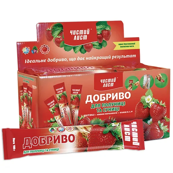 Удобрение кристаллическое 100 г "Чистый Лист" для клубники и земляники