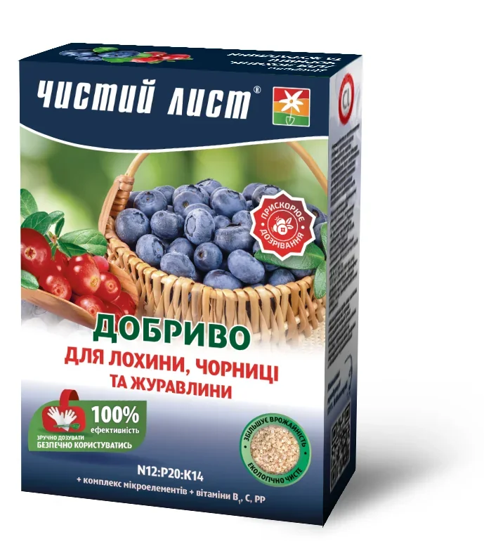 Добриво кристалічне 900 г "Чистий Лист" для лохини, чорниці та журавлини